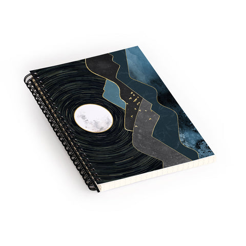 Nature Magick Blue Marble Mountains Moon Spiral Notebook