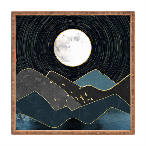 Nature Magick Blue Marble Mountains Moon Square Tray