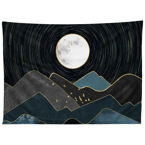 Nature Magick Blue Marble Mountains Moon Tapestry