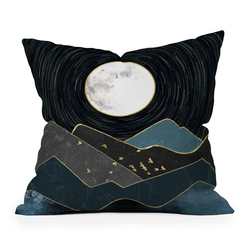 Nature Magick Blue Marble Mountains Moon Throw Pillow