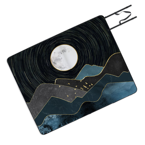Nature Magick Blue Marble Mountains Moon Picnic Blanket