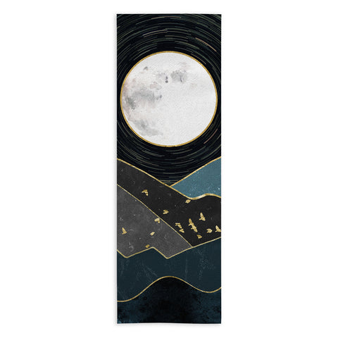 Nature Magick Blue Marble Mountains Moon Yoga Towel