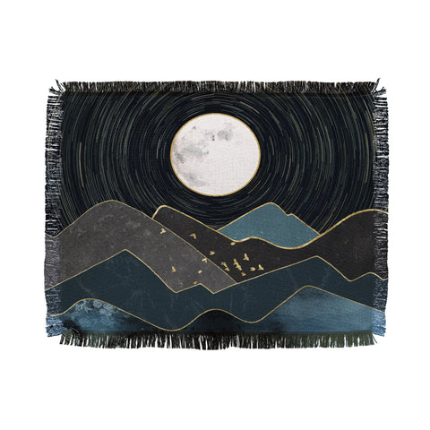 Nature Magick Blue Marble Mountains Moon Throw Blanket