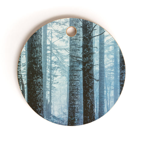Nature Magick Blue Wanderlust Forest Fog Cutting Board Round