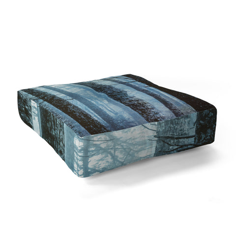 Nature Magick Blue Wanderlust Forest Fog Floor Pillow Square