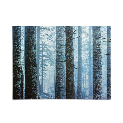 Nature Magick Blue Wanderlust Forest Fog Poster
