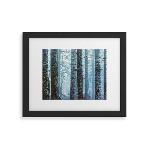 Nature Magick Blue Wanderlust Forest Fog Framed Art Print