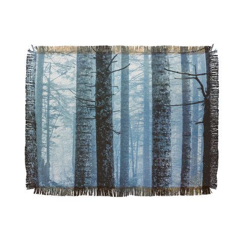 Nature Magick Blue Wanderlust Forest Fog Throw Blanket