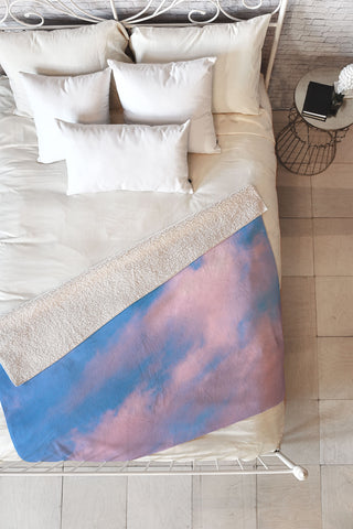 Nature Magick Cotton Candy Clouds Pink Fleece Throw Blanket
