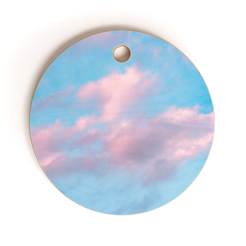 Nature Magick Cotton Candy Sky Teal Cutting Board Round