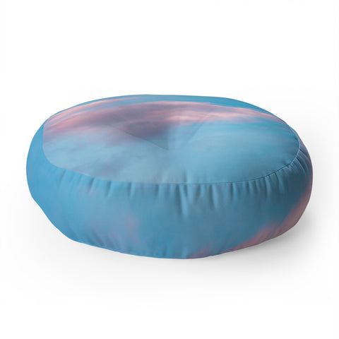 Nature Magick Cotton Candy Sky Teal Floor Pillow Round