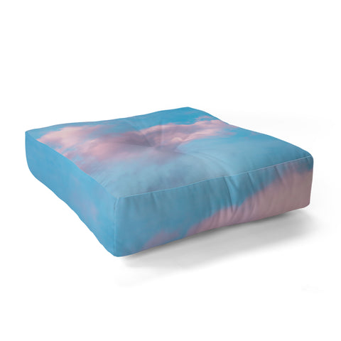 Nature Magick Cotton Candy Sky Teal Floor Pillow Square