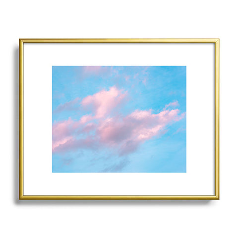 Nature Magick Cotton Candy Sky Teal Metal Framed Art Print