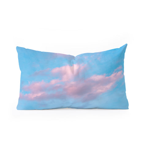 Nature Magick Cotton Candy Sky Teal Oblong Throw Pillow