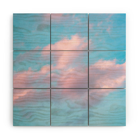 Nature Magick Cotton Candy Sky Teal Wood Wall Mural