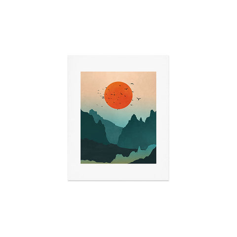 Nature Magick Emerald River Teal Sunset Art Print