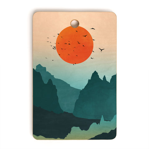Nature Magick Emerald River Teal Sunset Cutting Board Rectangle