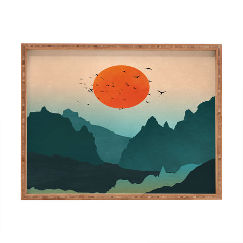 Nature Magick Emerald River Teal Sunset Rectangular Tray