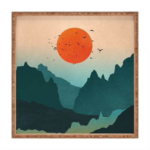 Nature Magick Emerald River Teal Sunset Square Tray