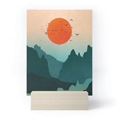 Nature Magick Emerald River Teal Sunset Mini Art Print