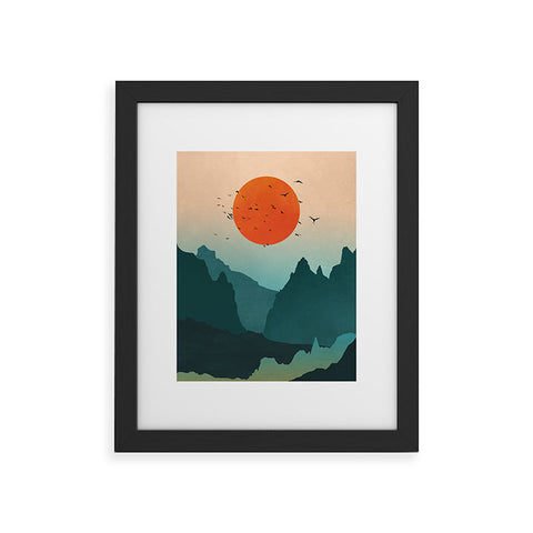 Nature Magick Emerald River Teal Sunset Framed Art Print