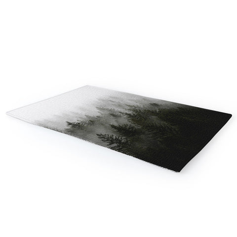 Nature Magick Foggy Fir Forest Fantasy Area Rug