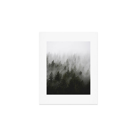 Nature Magick Foggy Fir Forest Fantasy Art Print