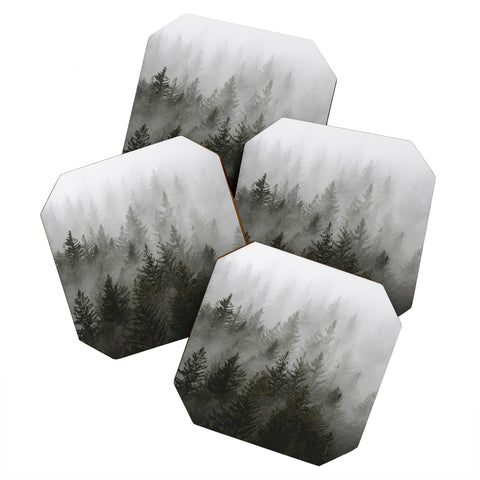 Nature Magick Foggy Fir Forest Fantasy Coaster Set