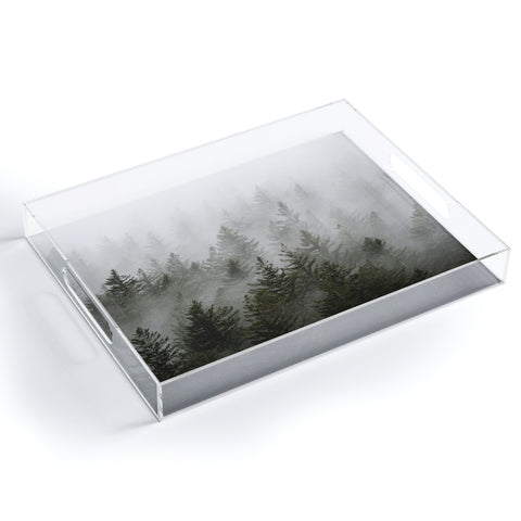 Nature Magick Foggy Fir Forest Fantasy Acrylic Tray