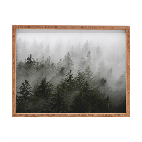 Nature Magick Foggy Fir Forest Fantasy Rectangular Tray