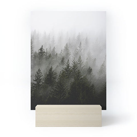 Nature Magick Foggy Fir Forest Fantasy Mini Art Print