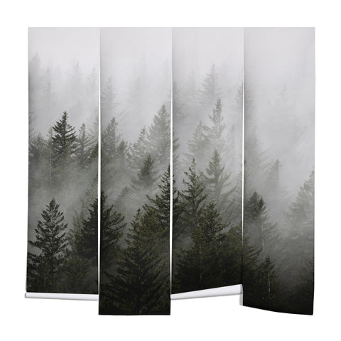 Nature Magick Foggy Fir Forest Fantasy Wall Mural