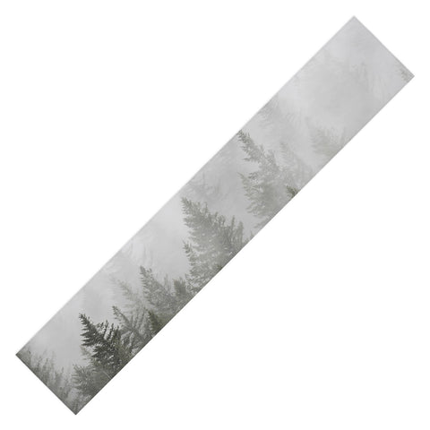 Nature Magick Foggy Fir Forest Fantasy Table Runner