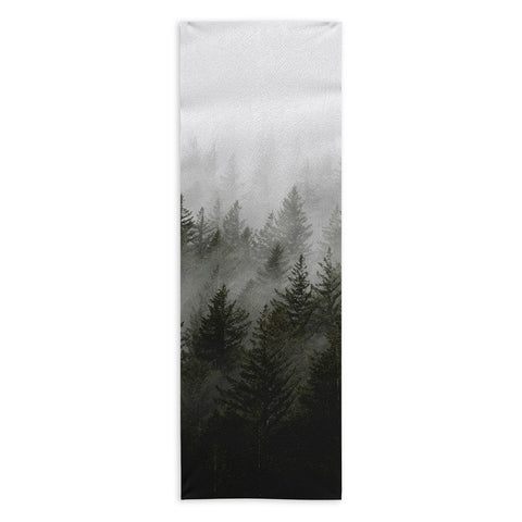 Nature Magick Foggy Fir Forest Fantasy Yoga Towel