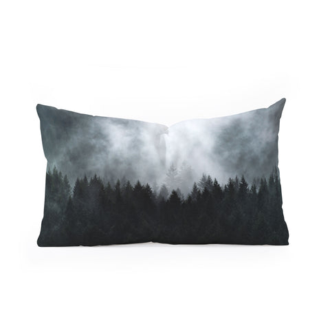 Nature Magick Foggy Forest Adventure Oblong Throw Pillow