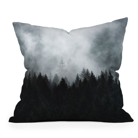 Nature Magick Foggy Forest Adventure Throw Pillow