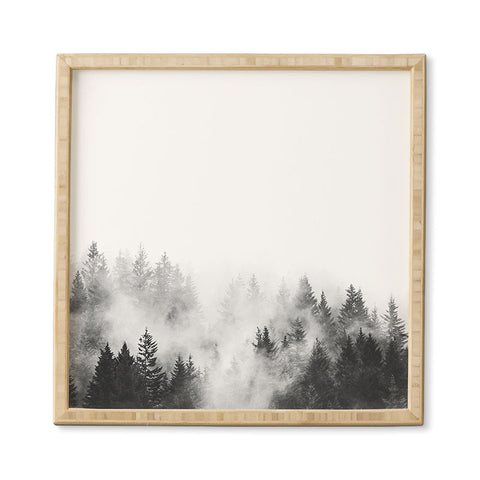 Nature Magick Foggy Trees Black and White Framed Wall Art