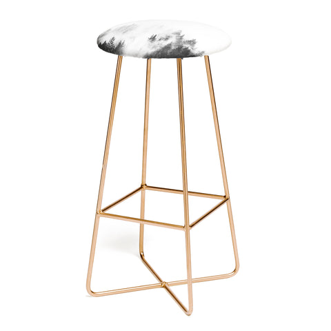 Nature Magick Foggy Trees Black and White Bar Stool