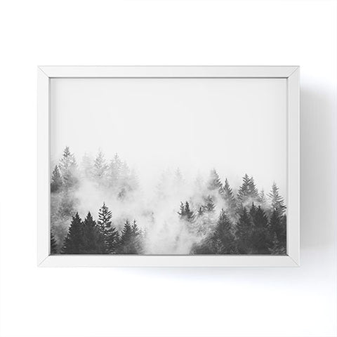Nature Magick Foggy Trees Black and White Framed Mini Art Print
