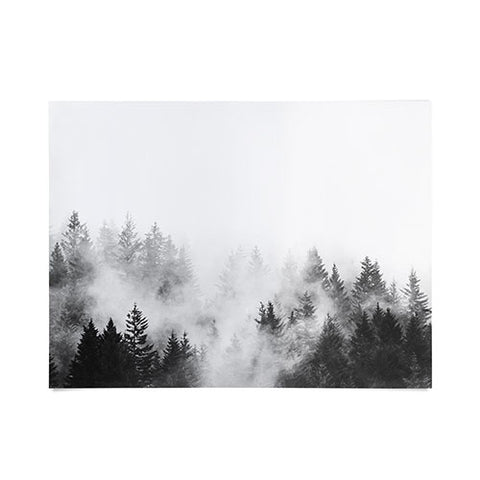 Nature Magick Foggy Trees Black and White Poster