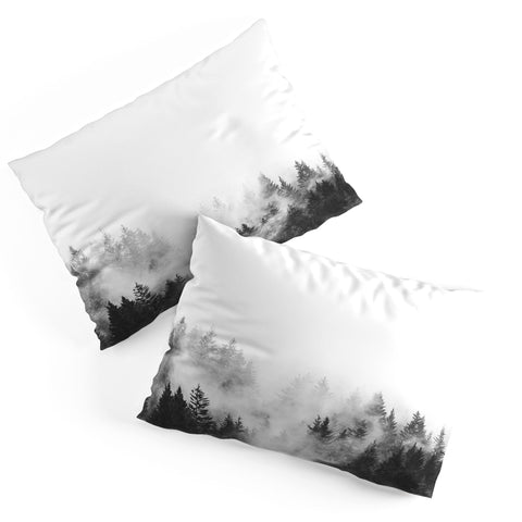 Nature Magick Foggy Trees Black and White Pillow Shams