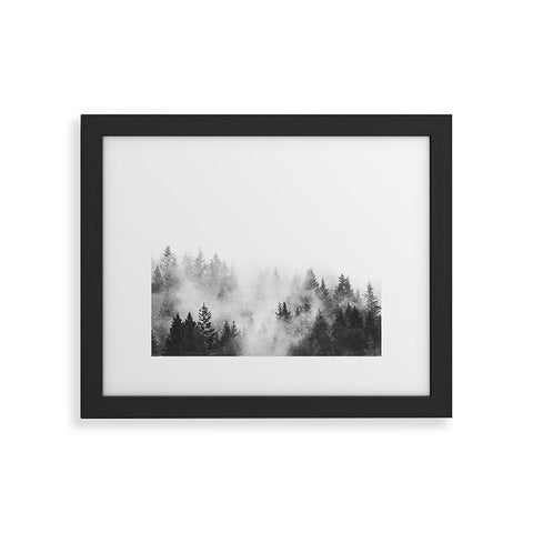 Nature Magick Foggy Trees Black and White Framed Art Print