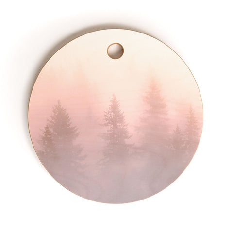 Nature Magick Foggy Trees Forest Adventure Cutting Board Round
