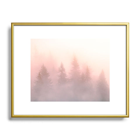 Nature Magick Foggy Trees Forest Adventure Metal Framed Art Print
