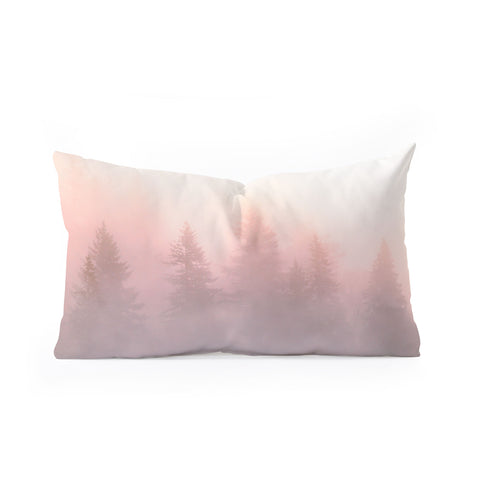 Nature Magick Foggy Trees Forest Adventure Oblong Throw Pillow