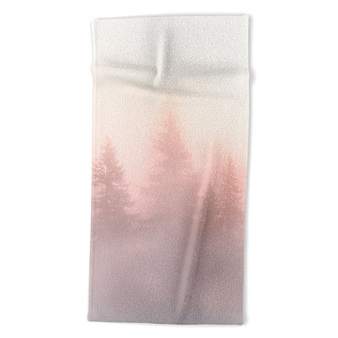 Nature Magick Foggy Trees Forest Adventure Beach Towel