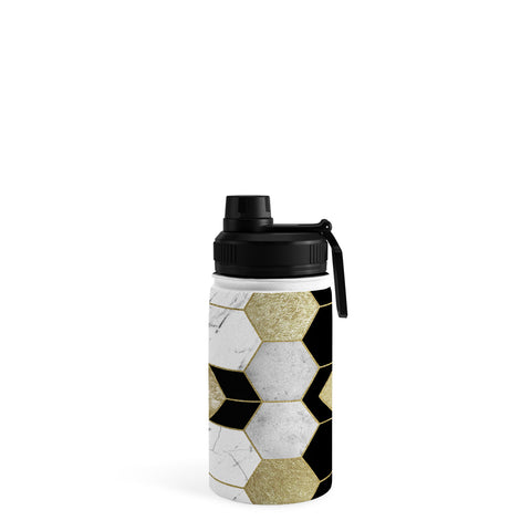 Nature Magick Gold Geometric Marble Water Bottle