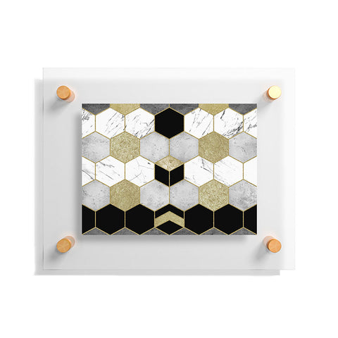 Nature Magick Gold Geometric Marble Floating Acrylic Print