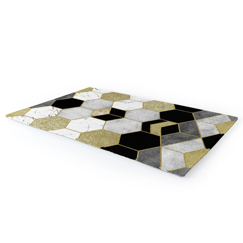 Nature Magick Gold Geometric Marble Area Rug
