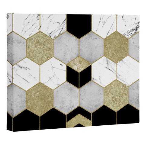 Nature Magick Gold Geometric Marble Art Canvas